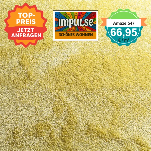 JAB Amaze – quadratische Draufsicht Velours-Teppichboden in fraise mit Preisaufdruck